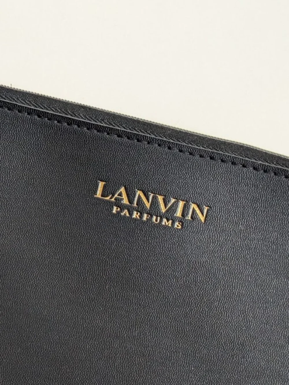 Lanvin Pouch Clutch Turkish Airlines Amenity Kit Bag Black Passport Case